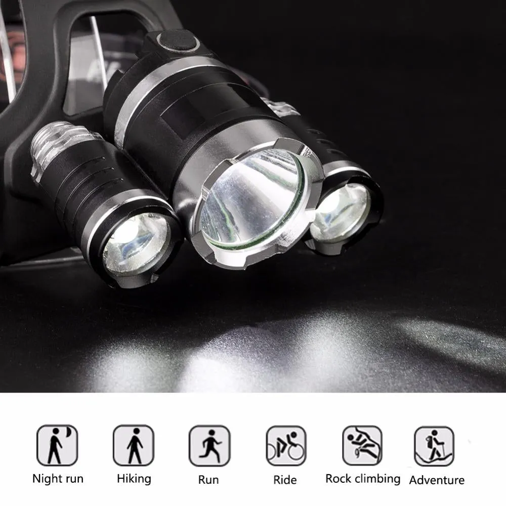 12000Lm T6 3 LED 4 Mode Headlamp
