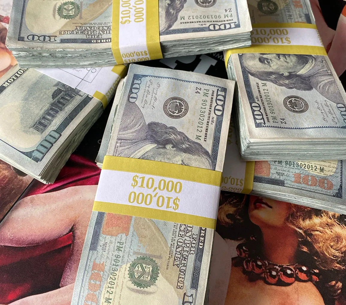$50,000 Vintage Look Money With Money Bag - Blank Fillers