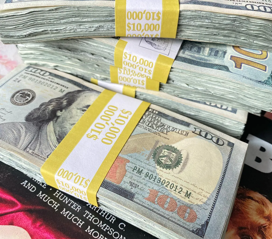 $50,000 Vintage Look Money With Money Bag - Blank Fillers