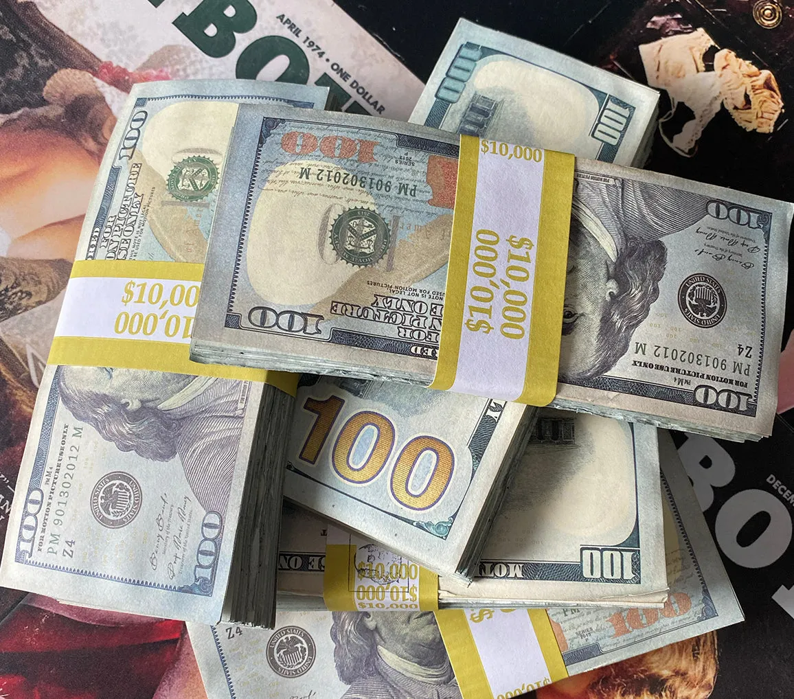 $50,000 Vintage Look Money With Money Bag - Blank Fillers