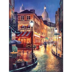 A Walk Down Rue Norvins – Canvastly DIY Paint By Numbers