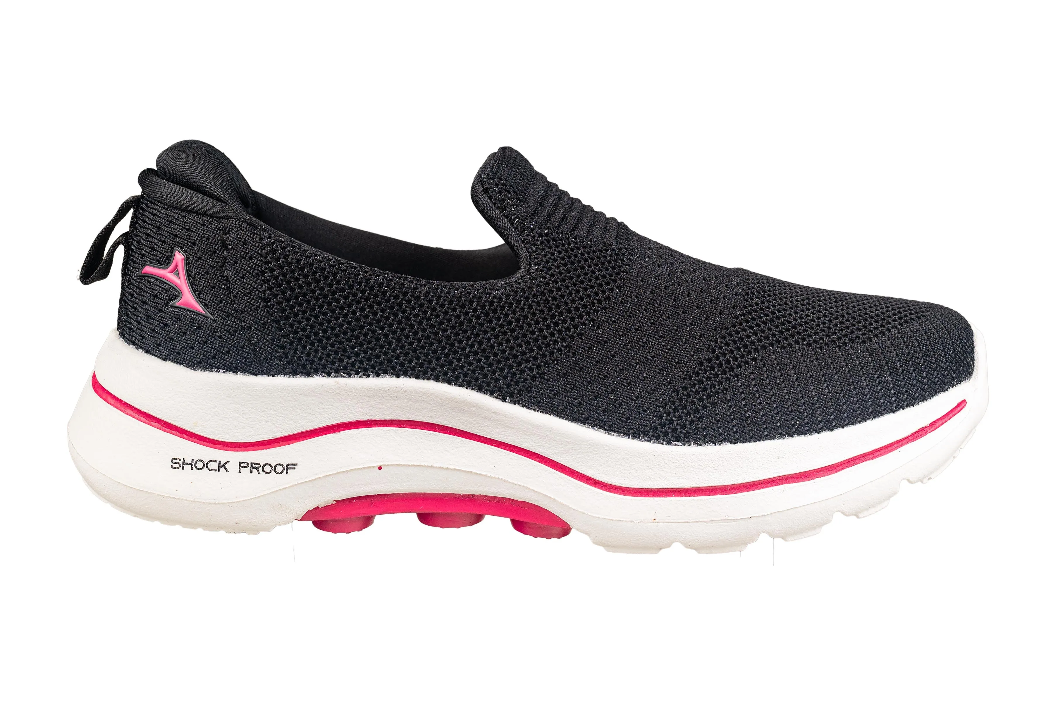 Abros Ladies Black / Fuchsia Sports Shoe (Sports Assl 0119 C)