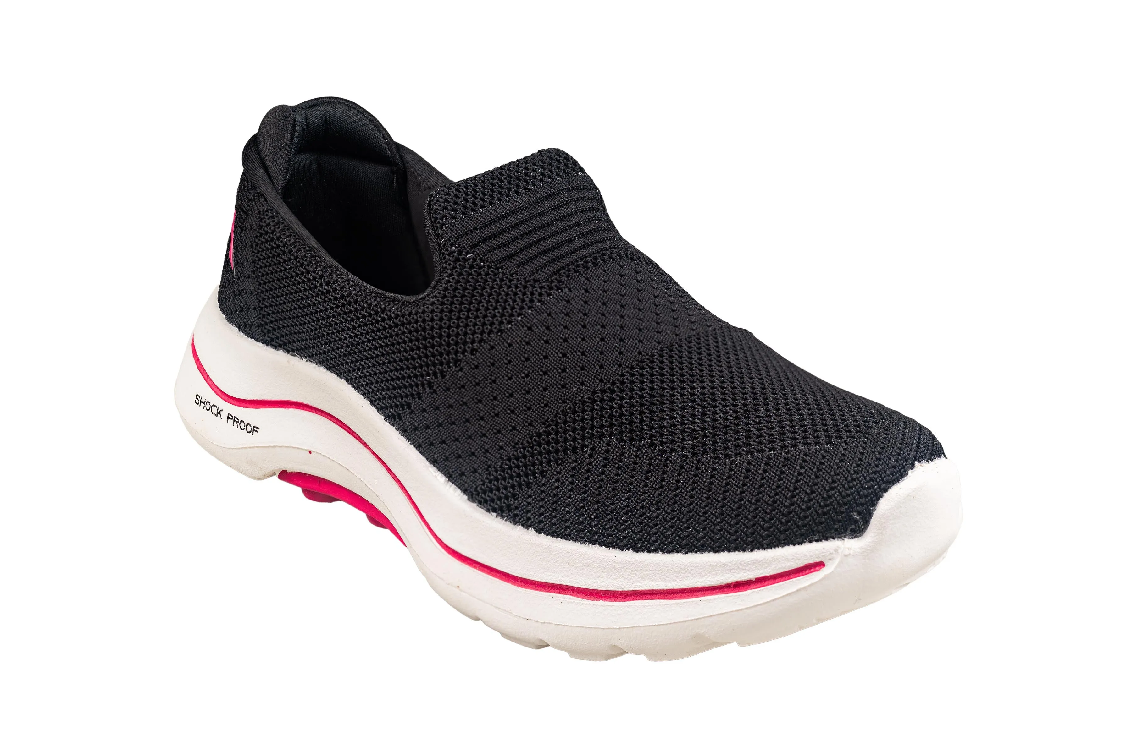 Abros Ladies Black / Fuchsia Sports Shoe (Sports Assl 0119 C)