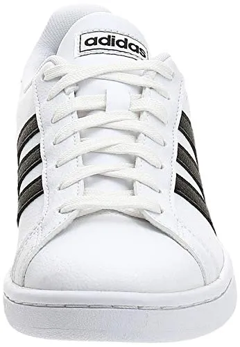 Adidas Girls Grand Court Core Black/FTWR White Leather Tennis Shoes-6 UK (F36483)