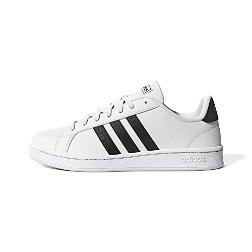 Adidas Girls Grand Court Core Black/FTWR White Leather Tennis Shoes-6 UK (F36483)