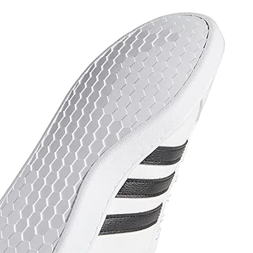 Adidas Girls Grand Court Core Black/FTWR White Leather Tennis Shoes-6 UK (F36483)