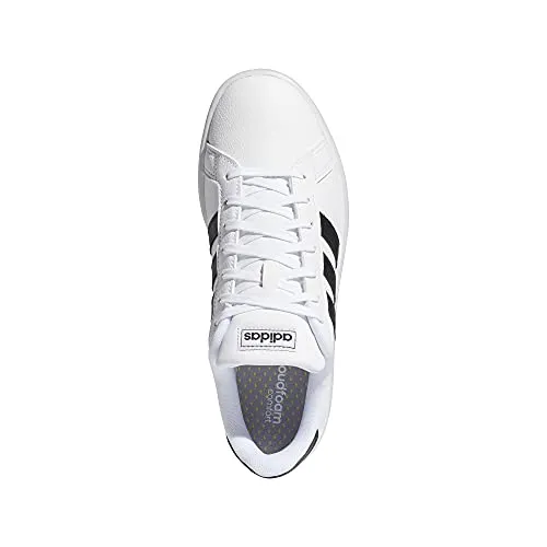 Adidas Girls Grand Court Core Black/FTWR White Leather Tennis Shoes-6 UK (F36483)