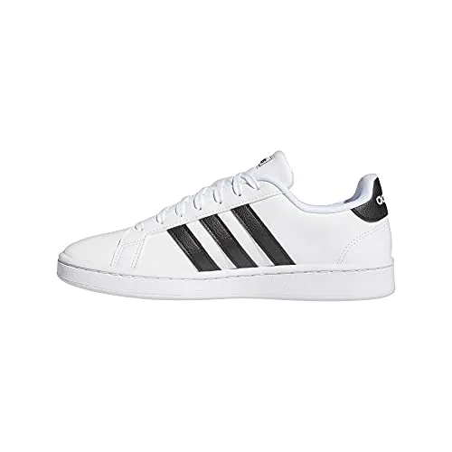 Adidas Girls Grand Court Core Black/FTWR White Leather Tennis Shoes-6 UK (F36483)
