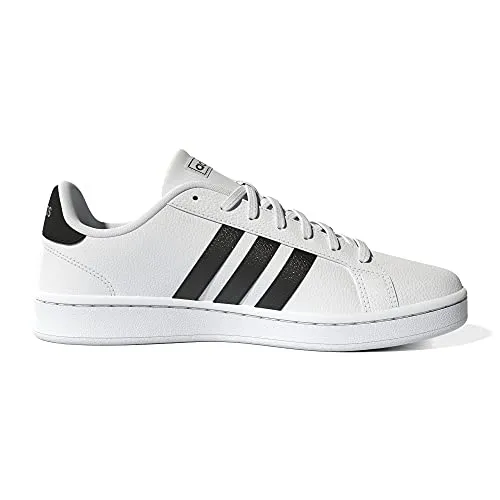 Adidas Girls Grand Court Core Black/FTWR White Leather Tennis Shoes-6 UK (F36483)