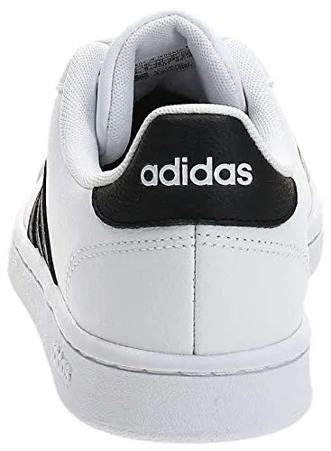 Adidas Girls Grand Court Core Black/FTWR White Leather Tennis Shoes-6 UK (F36483)