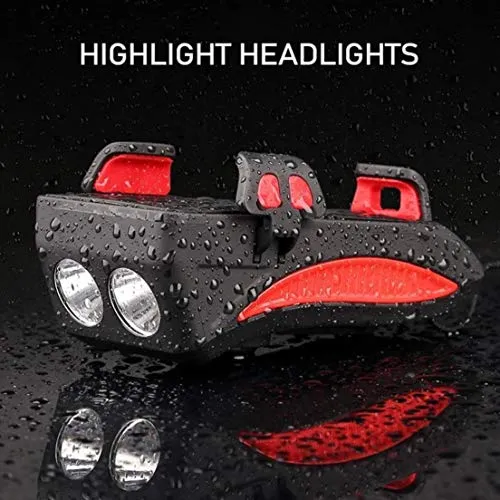 AFPIN USB Rechargeable Cycle Light with Mobile Holder Cycle Light and Horn 400 Lumens Cycle Lights Waterproof 2000mah Cycle Light with Horn Rechargeable Front Light