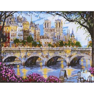 Afternoon By The River Seine - Canvastly DIY Paint By Numbers