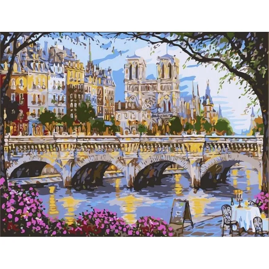 Afternoon By The River Seine - Canvastly DIY Paint By Numbers