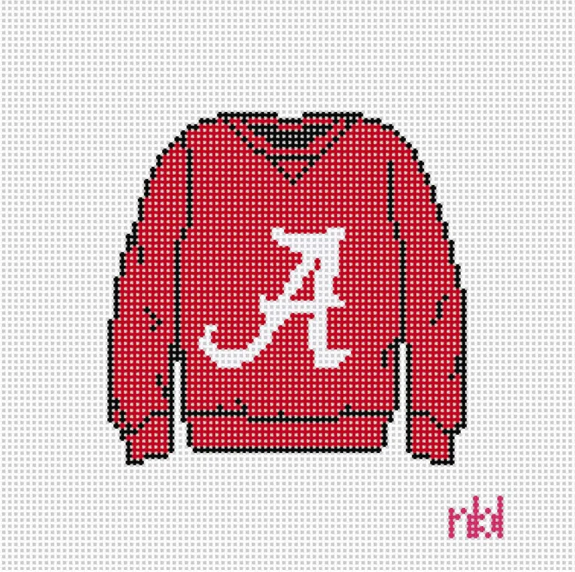 Alabama Sweatshirt Needlepoint Canvas- 18 mesh