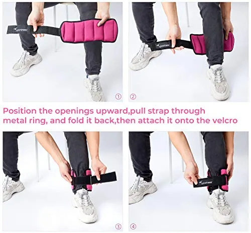 Ankle Weights,0.45-1.8Kg Adjustable Ankle Weights Wrist Straps，0.23-0.9Kg for Each,0.45-1.8Kg for 2 Pack，Ideal for Fitness, Walking, Running, Jogging, Exercise,Gym,Workout,Men&Women,Kids
