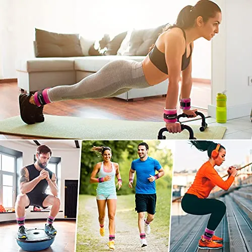 Ankle Weights,0.45-1.8Kg Adjustable Ankle Weights Wrist Straps，0.23-0.9Kg for Each,0.45-1.8Kg for 2 Pack，Ideal for Fitness, Walking, Running, Jogging, Exercise,Gym,Workout,Men&Women,Kids