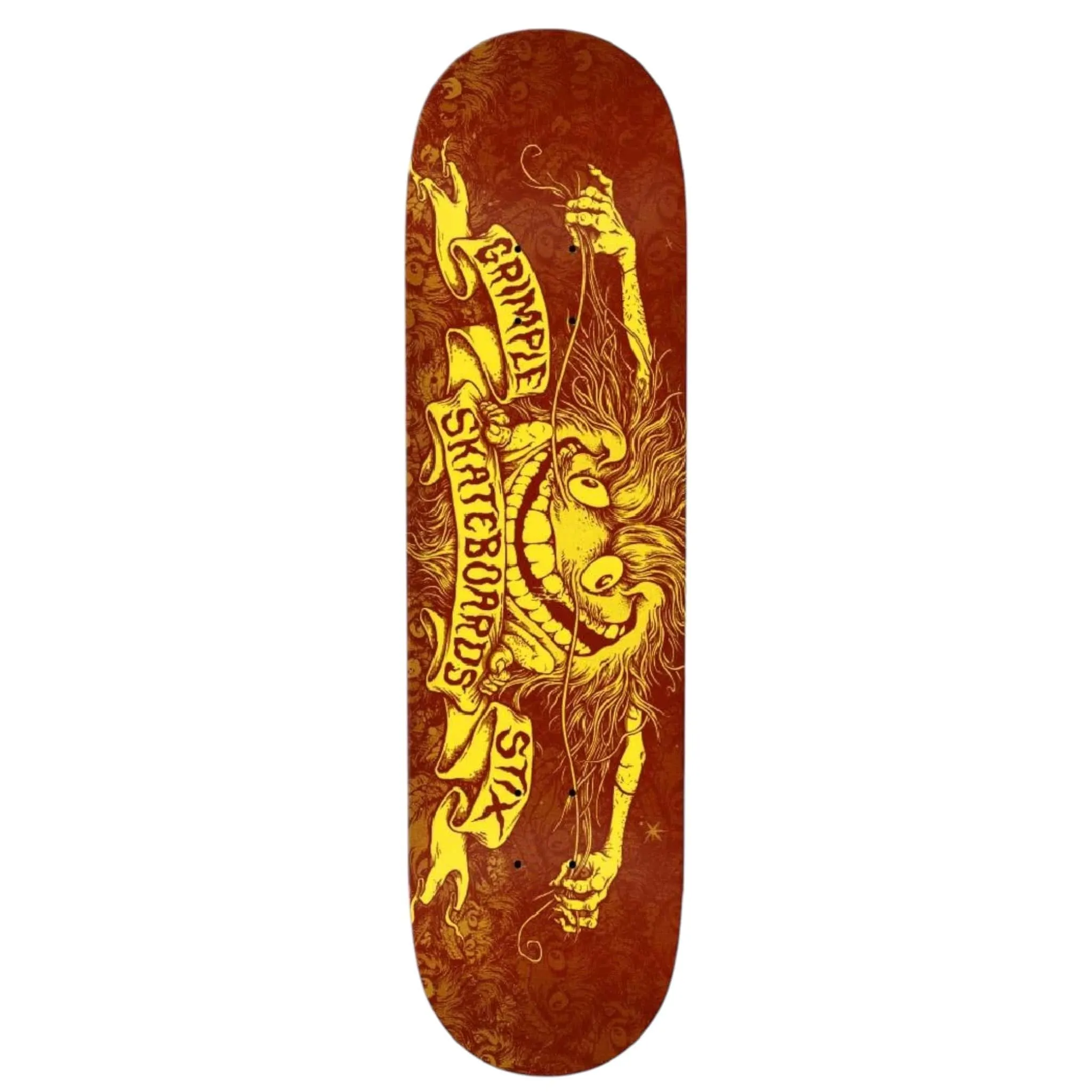 Anti Hero PP Grimplestix Brown/Yellow Skateboard Deck 8.25"
