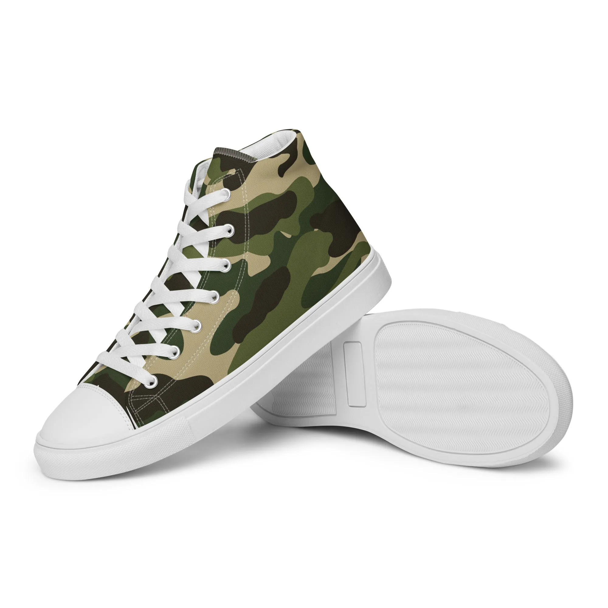 Army - Sustainably Made Women’s high top canvas shoes