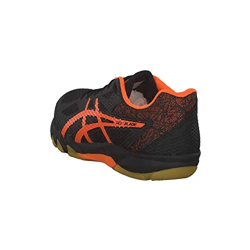 ASICS Gel-Blade 7 Men's Badminton Shoes (Black-Shocking Orange, 10)