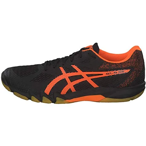 ASICS Gel-Blade 7 Men's Badminton Shoes (Black-Shocking Orange, 10)
