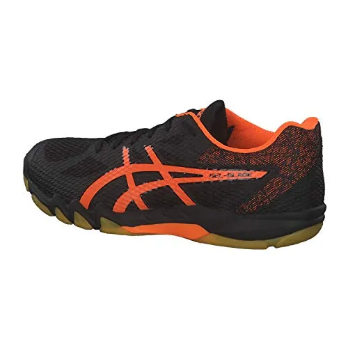 ASICS Gel-Blade 7 Men's Badminton Shoes (Black-Shocking Orange, 10)