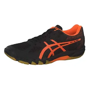 ASICS Gel-Blade 7 Men's Badminton Shoes (Black-Shocking Orange, 10)