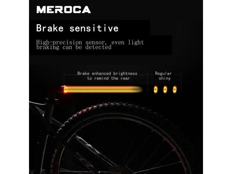 Bicycle Smart Brake Taillight - Bright , Rechargeable, Auto Start/Stop, IPx6