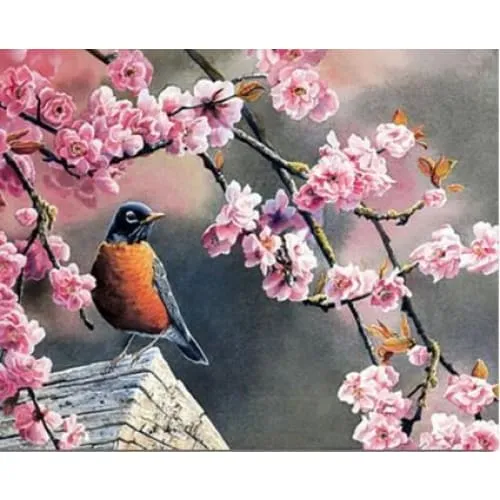 Bird and a Cherrytree – Canvastly DIY Paint By Numbers