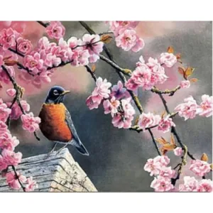 Bird and a Cherrytree – Canvastly DIY Paint By Numbers