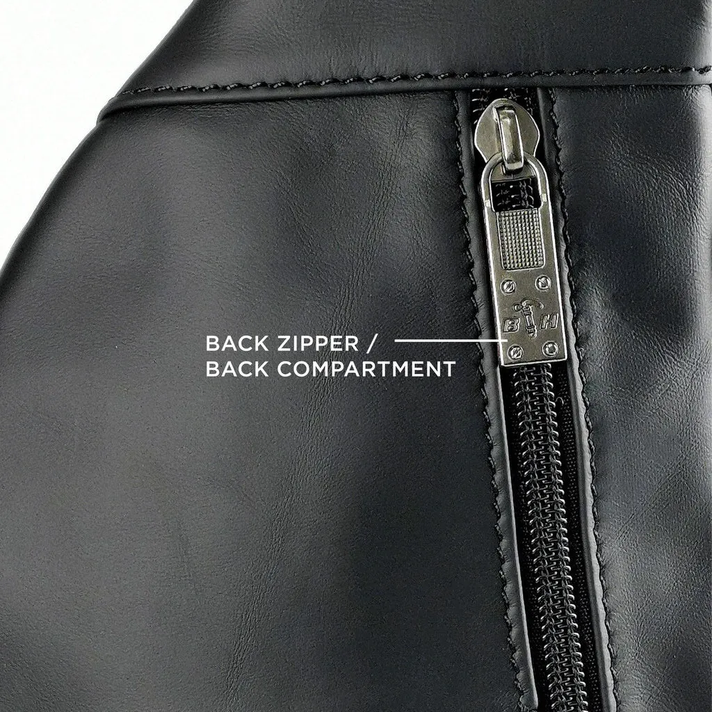 Black Hammer Men Genuine Leather Chest Bag RG712