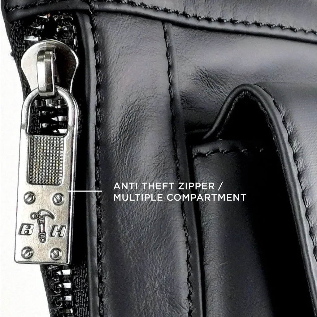 Black Hammer Men Genuine Leather Chest Bag RG712