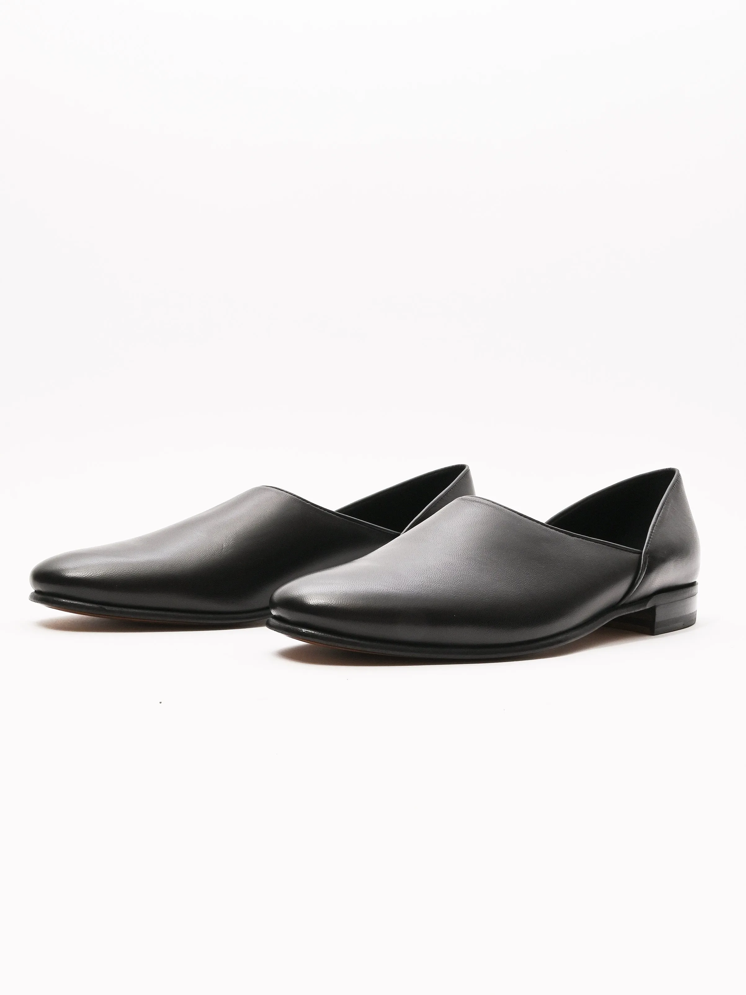 Black Leather House Shoes