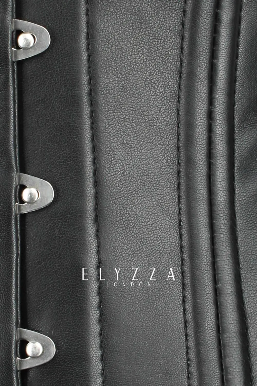 Black Leather Waist Training Corset (ELC-102)
