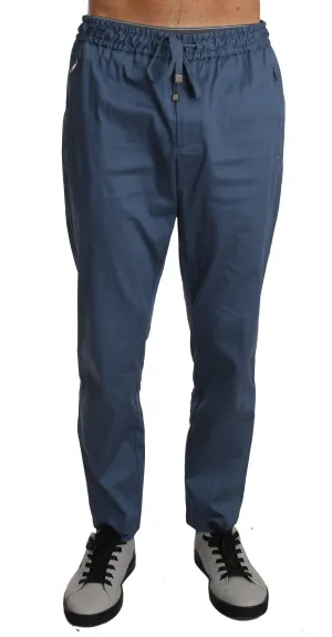 Blue Cotton Jogging Casual Trousers Pants
