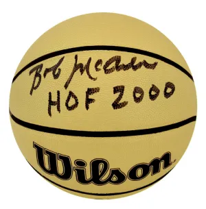 Bob McAdoo Signed Wilson Gold Indoor/Outdoor NBA Basketball w/HOF 2000 -(SS COA)