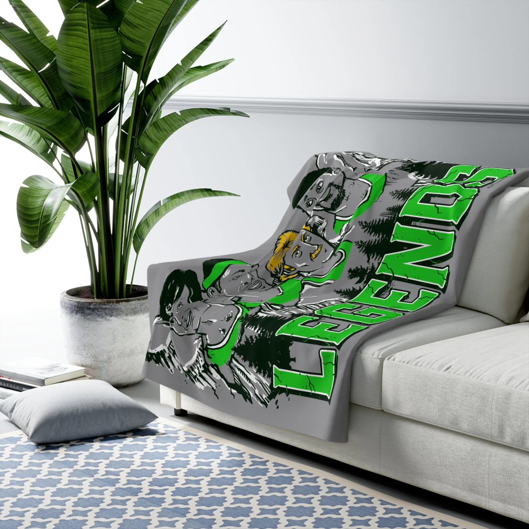 Boston Basketball Legends Sherpa Fleece Blanket