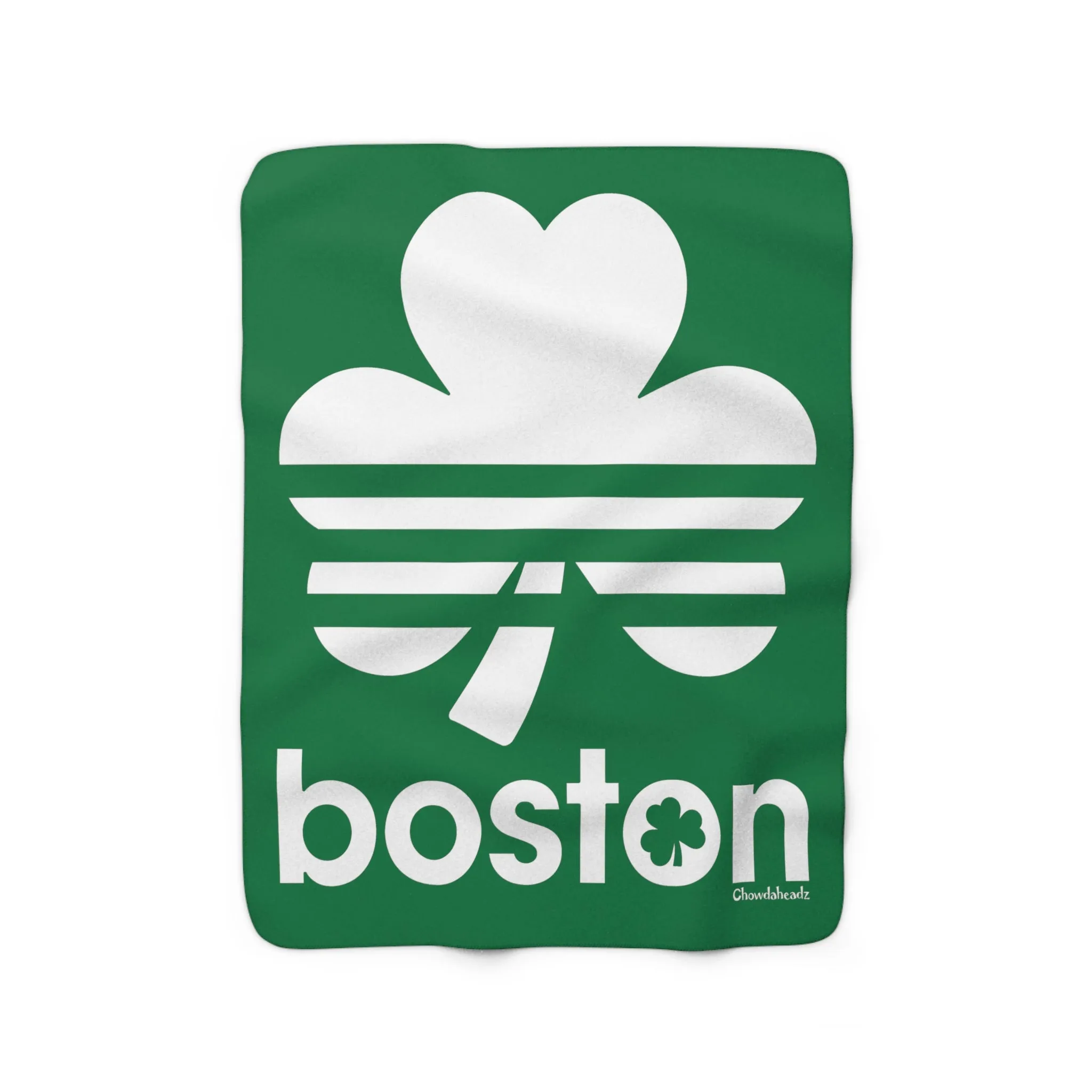 Boston Shamrock Retro Sherpa Fleece Blanket
