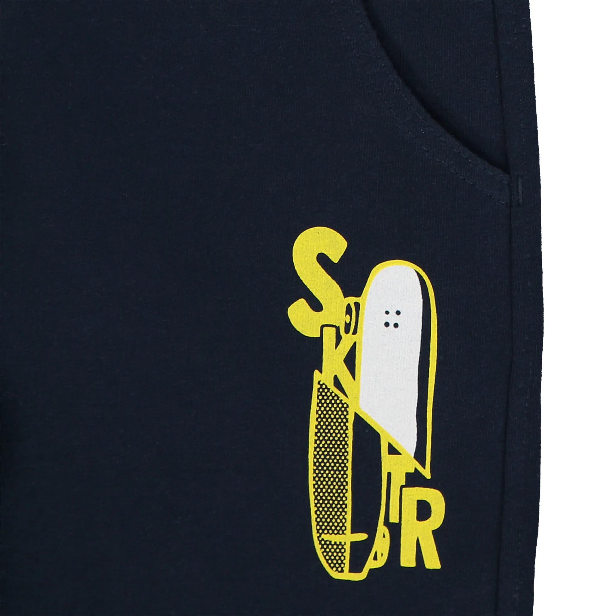 Boys Navy Blue Cotton Joggers