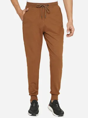Brown Solid Slim Fit Track Pant | JadeBlue