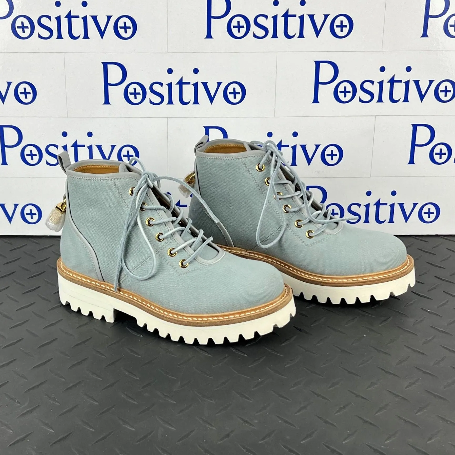 Buscemi Women's Lotta Boot Grey Canvas Boots