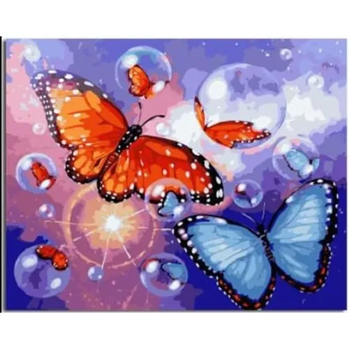 Butterflies and Bubbles – Canvastly DIY Paint by Numbers