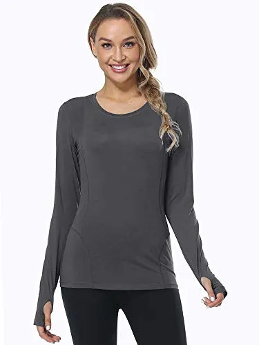 CADMUS Women's 3 Pack Running Compression Long Sleeve T Shirt, 1601: Grey, Pack of 1, Small