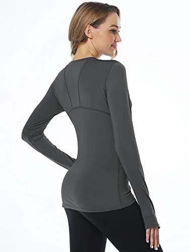 CADMUS Women's 3 Pack Running Compression Long Sleeve T Shirt, 1601: Grey, Pack of 1, Small