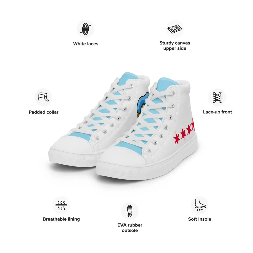 Chicago Flag Men’s high top canvas shoes