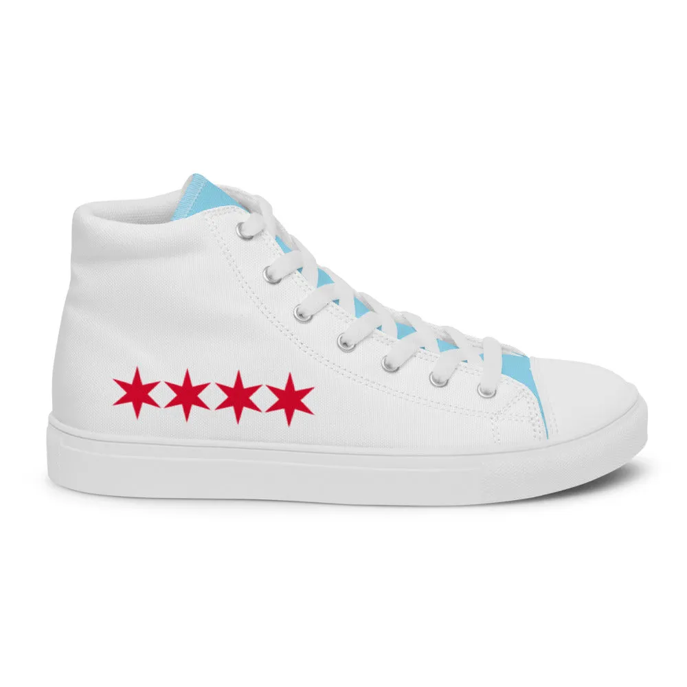 Chicago Flag Men’s high top canvas shoes