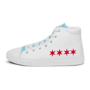 Chicago Flag Men’s high top canvas shoes