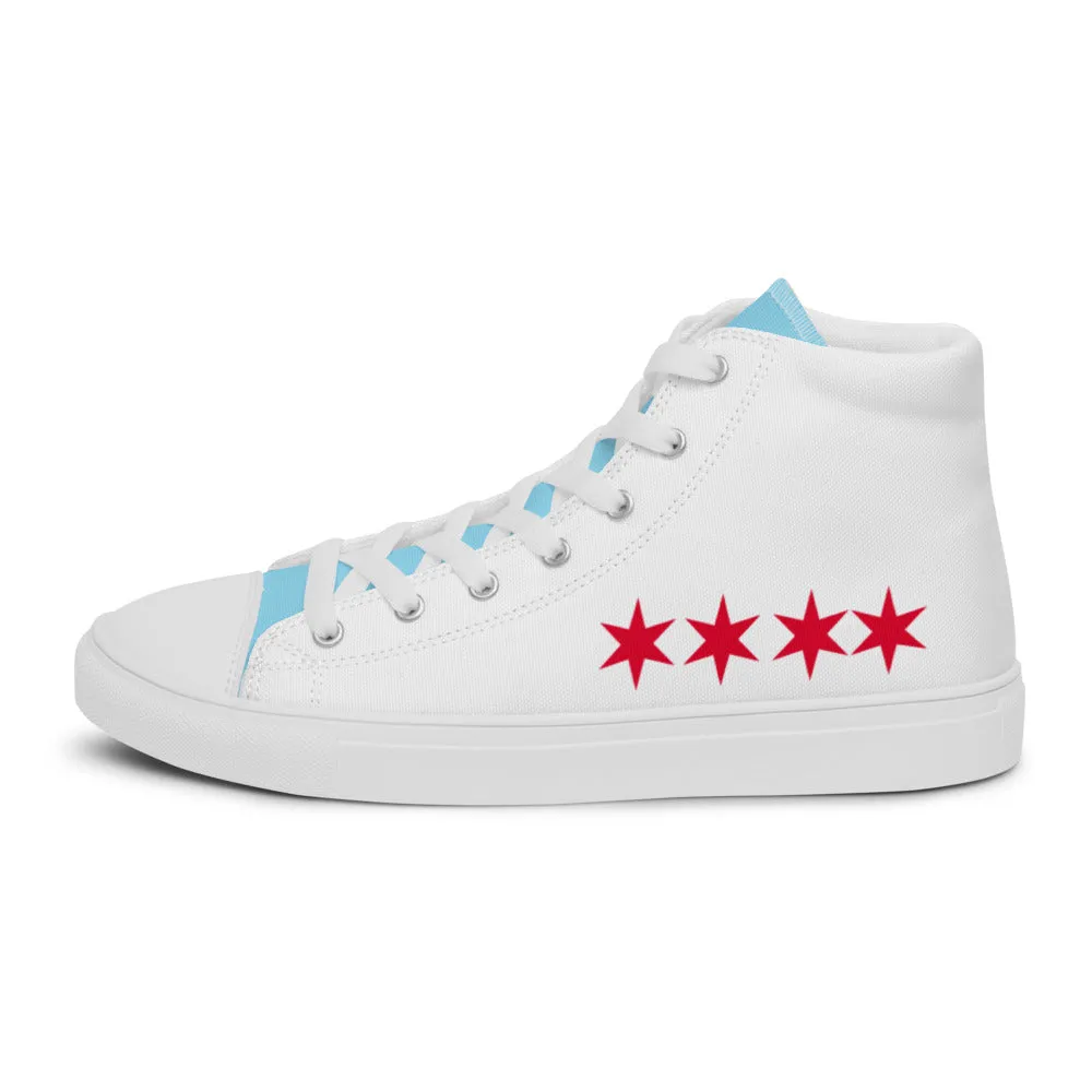 Chicago Flag Men’s high top canvas shoes