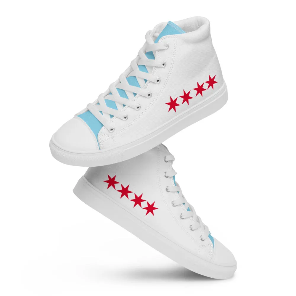 Chicago Flag Men’s high top canvas shoes