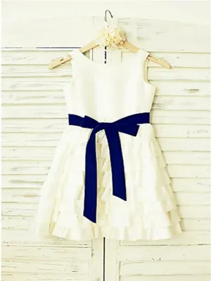 Chiffon Princess Straps Sleeveless Flower Girl Dresses Tea Length
