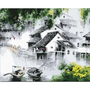 Chinese Town - Canvastly DIY Paint By Numbers